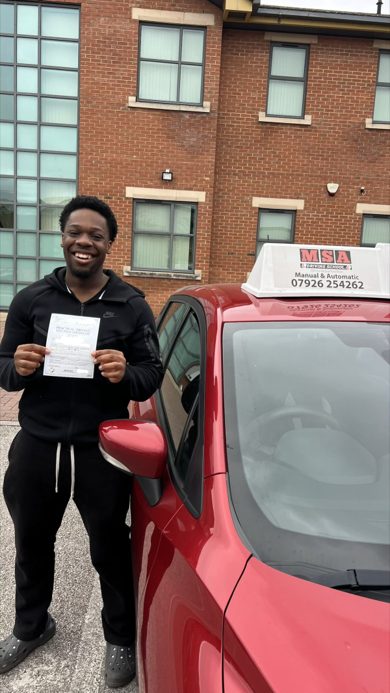 First-time pass success with MSA Driving School Nottingham