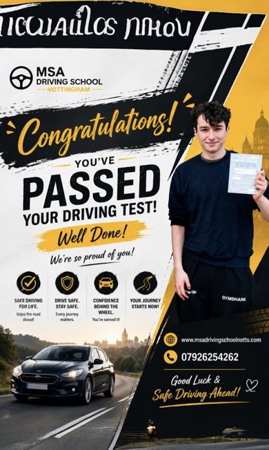 MSA Driving School Nottingham first-time pass gallery photo